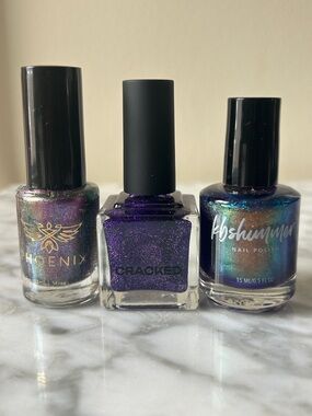 Cracked, KBshimmer & Phoenix Indie polishes